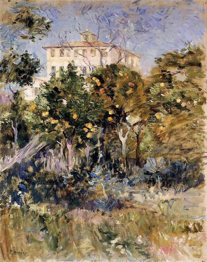 „Villa mit Orangenbäumen, Nizza“ von Berthe Morisot
